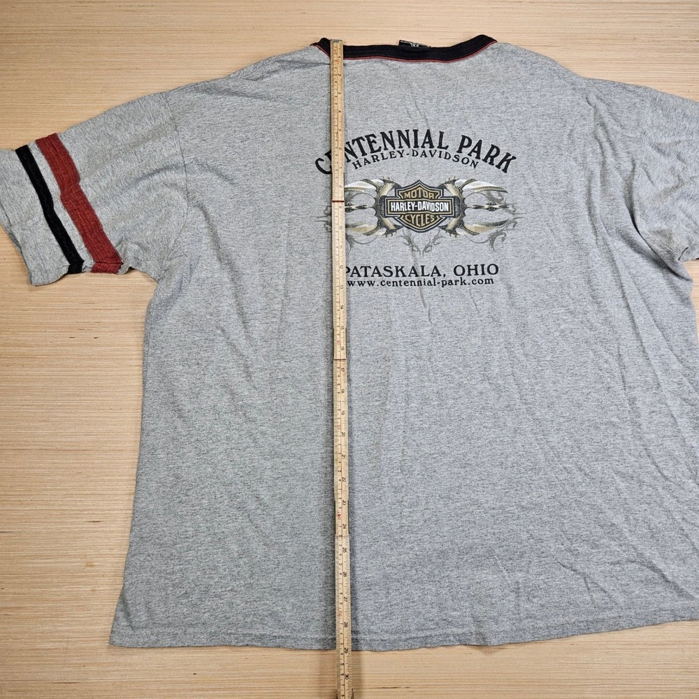 Vintage Harley-Davidson T-Shirt Men XXL Gray Centennial Park Ringer Vintage 2003 - Picture 10 of 13